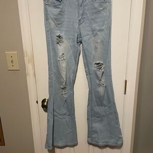 Almost Famous Blue Flare Wide Leg Jeans